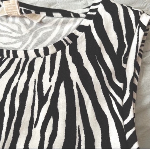 NEW Michael Kors 100% Organic Cotton Dress Sleeveless Black White Size M - Picture 4 of 11